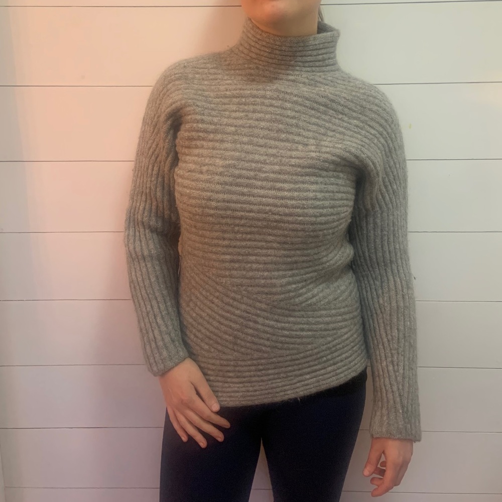 Helmet Lang Mock Neck ribbed sweater
